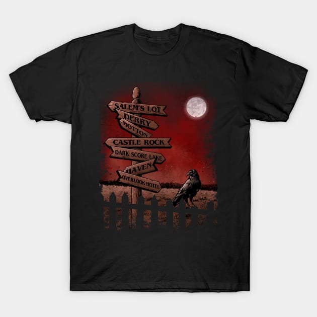 Horror Crossroads T-Shirt by saqman